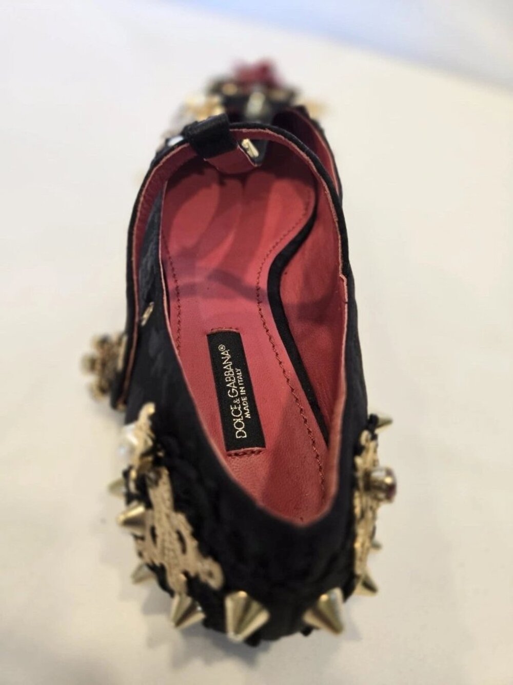 Authentic Dolce & Gabbana Mary Jane Floral Flat With Embellishments Size 38 - Picture 5 of 8